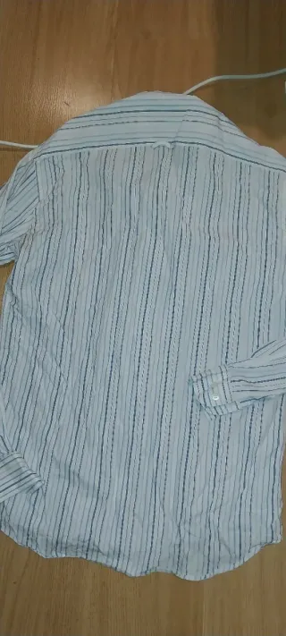 Camisa Burberry Rayas Azul y Blanca