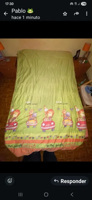 Edredón infantil estampado animales jungla