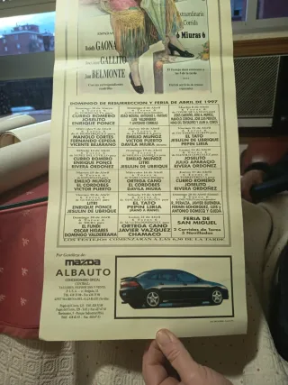 Carteles originales de toros Feria de Abril de 199