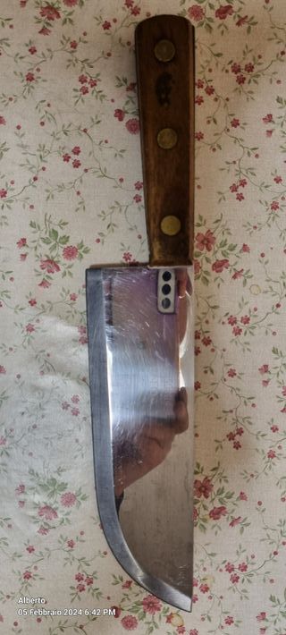 Coltello mannaia cucina legno metallo