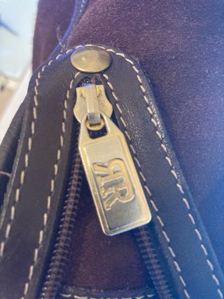 Bolso Marrón Cuero y Ante de gran capacidad