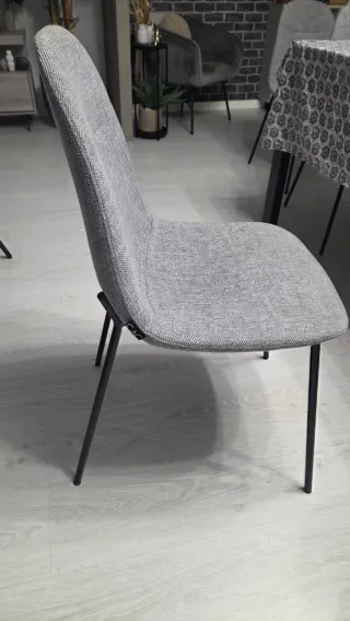 Sillas comedor tapizadas gris patas negras