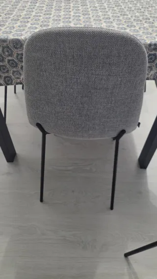 Sillas comedor tapizadas gris patas negras