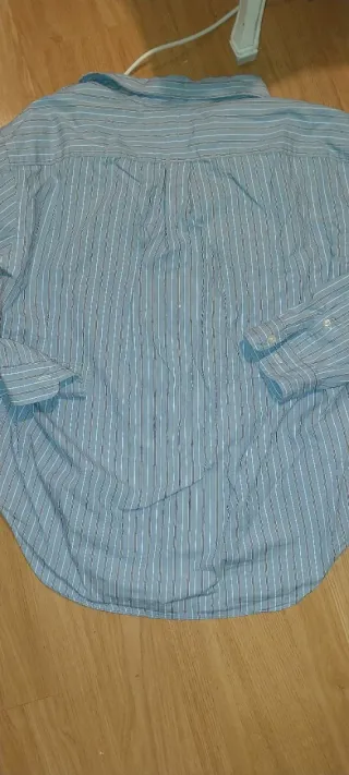 Camisa Polo Ralph Lauren Rayas Azul y Blanca