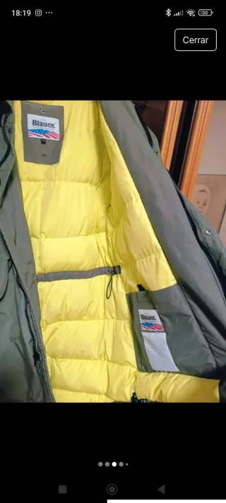 Chaqueta Blauer plumas gris/amarillo