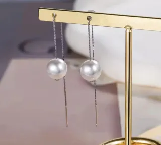 Pendientes plata y perlas