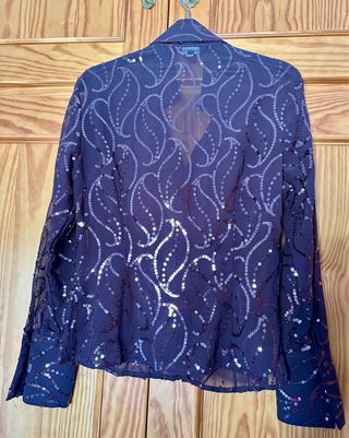 Camisa Zara Woman lentejuelas transparente