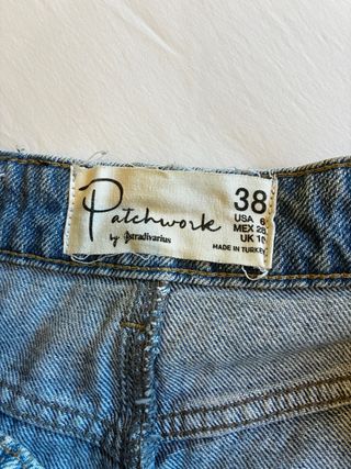 Pantalón corto vaquero patchwork