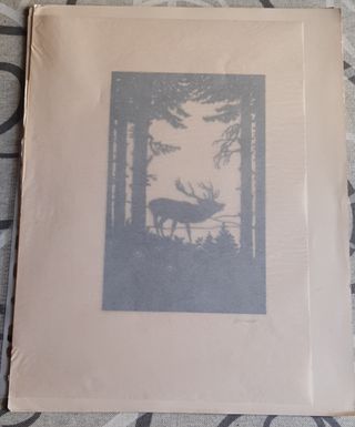 Silhouette in carta con Cervo