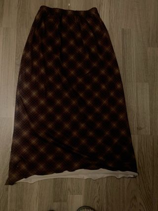 Falda larga cuadros vintage SHEIN