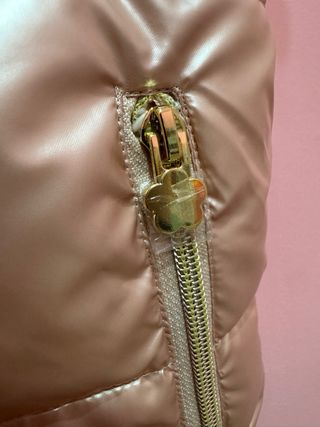 Chaleco infantil rosa dorado