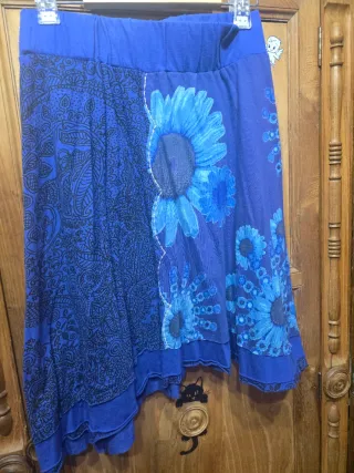 Falda Desigual Azul Talla XL