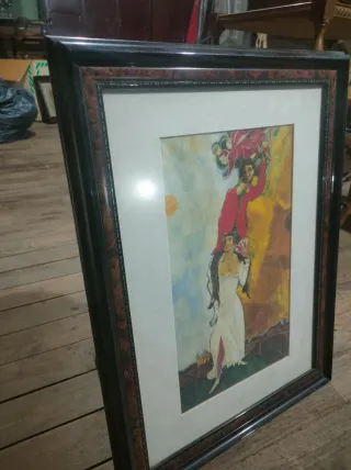 Cuadro lamina Doble retrato con una copa de vino