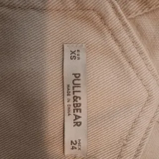 Vestido Peto vaquero Pull&Bear beige Talla XS 34