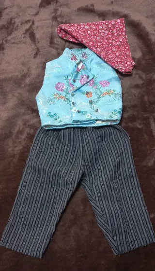 Traje Fallero Bebé Azul Floral