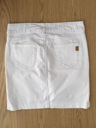 Falda vaquera blanca Mango