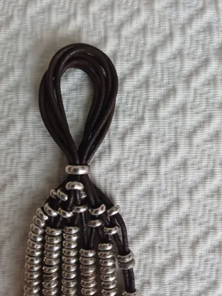 Pulsera Uno de 50 Cuero y Plata