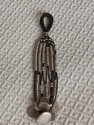 Pulsera Uno de 50 Cuero y Plata