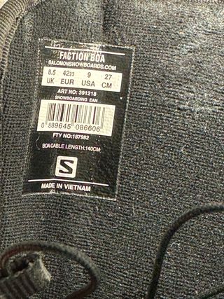 Botas Snowboard Salomon Talla 42 2/3