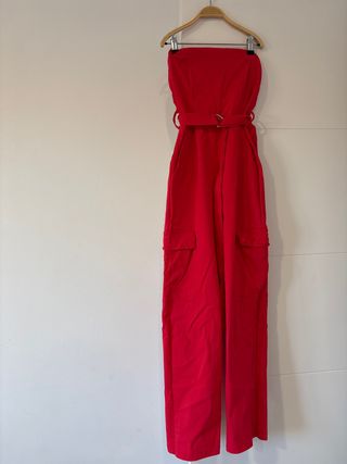 Mono Cargo Rojo sin Tirantes