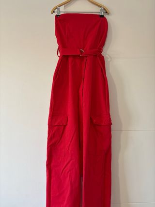 Mono Cargo Rojo sin Tirantes