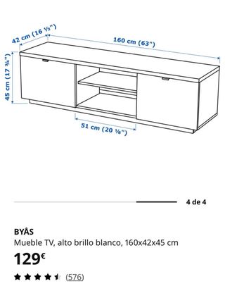 Mueble TV BYAS blanco IKEA