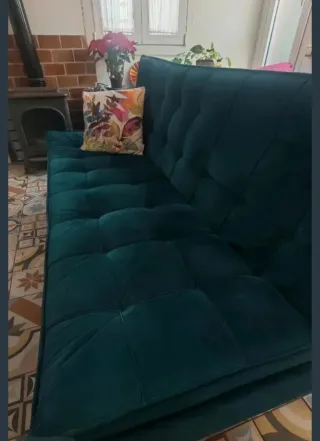 Sofá Cama Verde Terciopelo