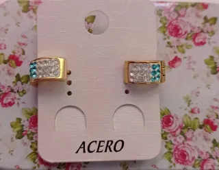 Pendientes Aro Dorados con Cristales