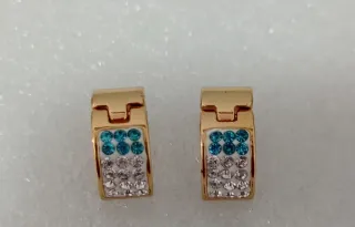 Pendientes Aro Dorados con Cristales