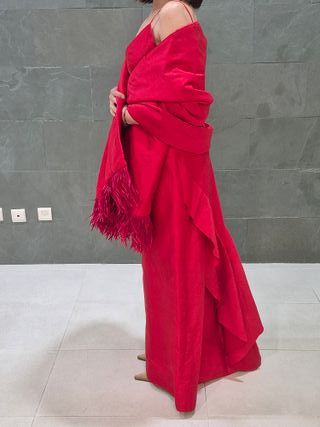 Vestido Fiesta Carolina Herrera Rojo Largo
