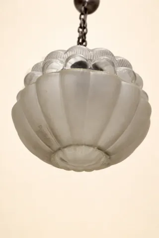 Candeeiro de teto em vidro e metal