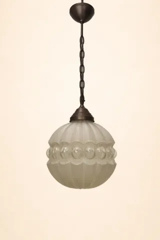 Candeeiro de teto em vidro e metal