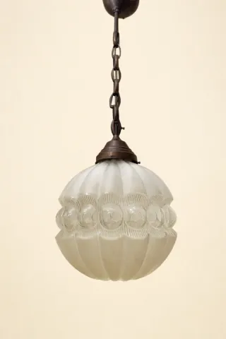 Candeeiro de teto em vidro e metal