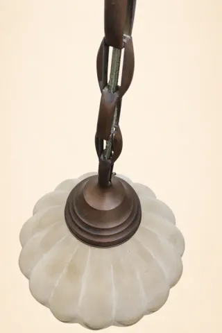 Candeeiro de teto em vidro e metal