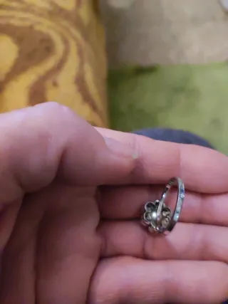 Anillo Plata Ley 925 Flor Piedras