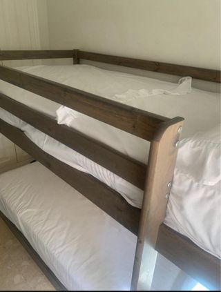 Litera de madera marrón 90cm