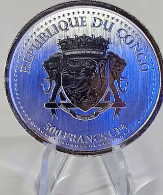 Moneda Plata Congo Gorila 500 Francos 2021