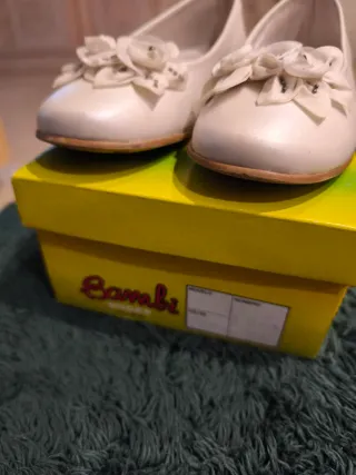 Zapatos comunión niña,blanco rotonacarado numero33