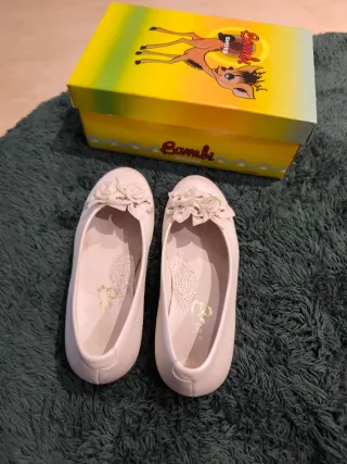 Zapatos comunión niña,blanco rotonacarado numero33