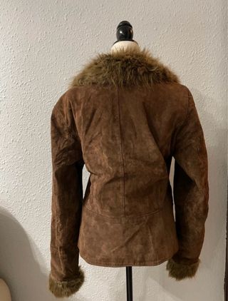 Chaqueta Piel Vintage Marrón con Borrego
