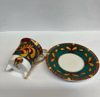 Set 4 Tazzine Porcellana Oro e Turchese “Speria”