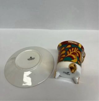 Set 4 Tazzine Porcellana Oro e Turchese “Speria”