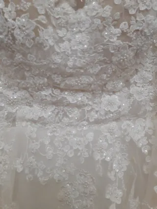 Elegante Vestido Novia Pedrería