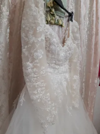 Elegante Vestido Novia Pedrería