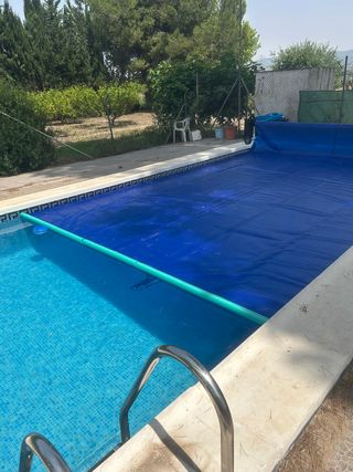 Manta Térmica Piscina 8x4+Enrollador Acero Inox.