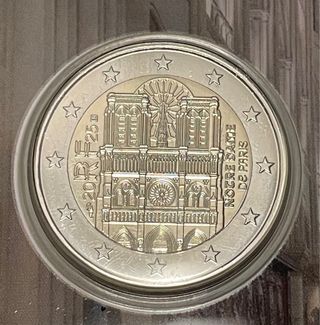 Coincard 2 euro Notre Dame Paris Francia 2024 BU