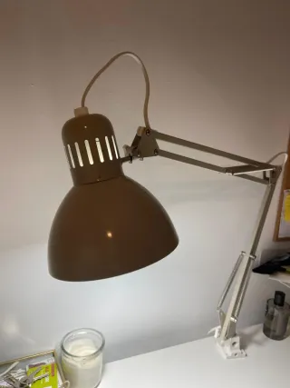 Flexo/Lámpara Escritorio Beige Metal