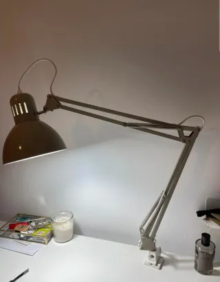 Flexo/Lámpara Escritorio Beige Metal