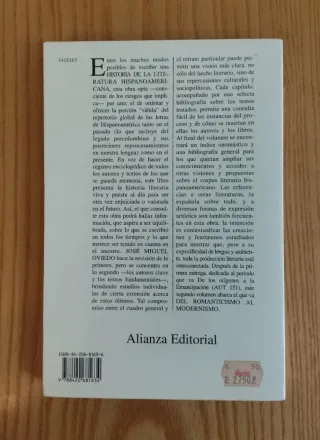 HISTORIA DE LA LITERATURA HISPANOAMERICANA