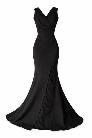 Vestido largo negro con abertura